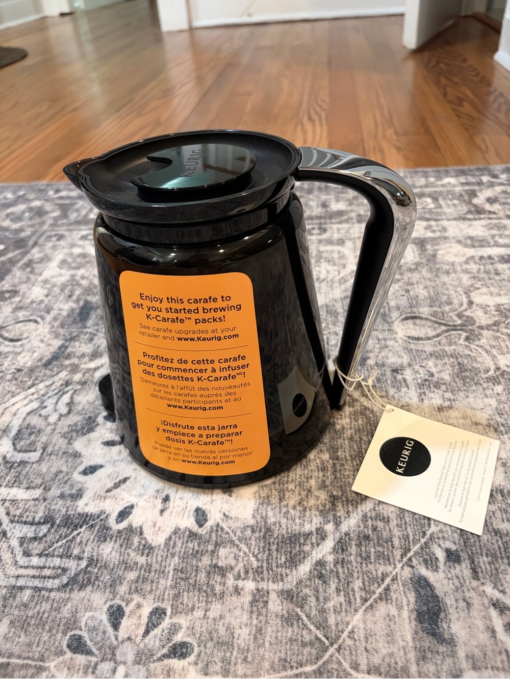 Keurig Black Coffee Carafe with Chrome Accent Handle
